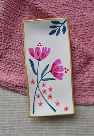 Image of BANDEJA GRANDE FLORES FUCSIAS