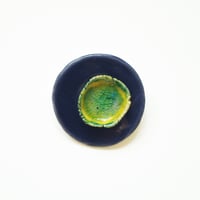 Image 3 of Round Lotus ceramic brooch #53
