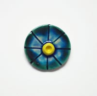 Image 2 of Round Button ceramic brooch #14