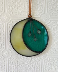 Image 1 of Falling Star Moon in Green and Gold