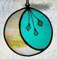 Image 2 of Falling Star Moon in Green and Gold