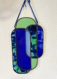 Nested Ovals in Blue Large