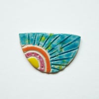Image 1 of Halfsun ceramic brooch #89