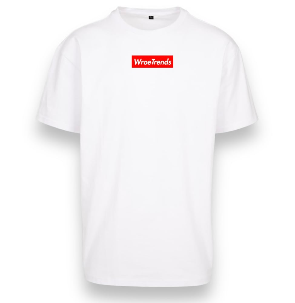 Image of WHITE RED BOX HEAVY OVERSIZED TEE