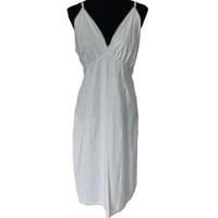 Image 1 of Vintage Pale Blue Cotton Midi Slip Dress   with Trim- Size M