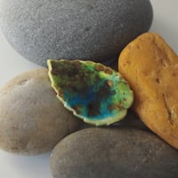 Image 1 of Leaf shaped ceramic brooch #19