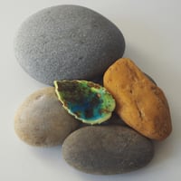 Image 2 of Leaf shaped ceramic brooch #19