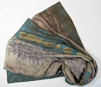Image 1 of Smoke on the water - ecoprint and botanical dyed silk scarf