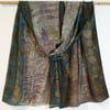 Smoke on the water - ecoprint and botanical dyed silk scarf