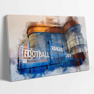 Image of Ibrox - The Famous Blue Gates - Watercolour