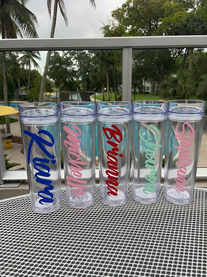 Image of Custom Clear Tumblers (can add rhinestones)