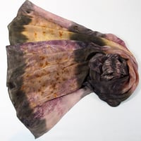 Image 1 of Ametrine  - Ecoprint and botanical dyed silk scarf