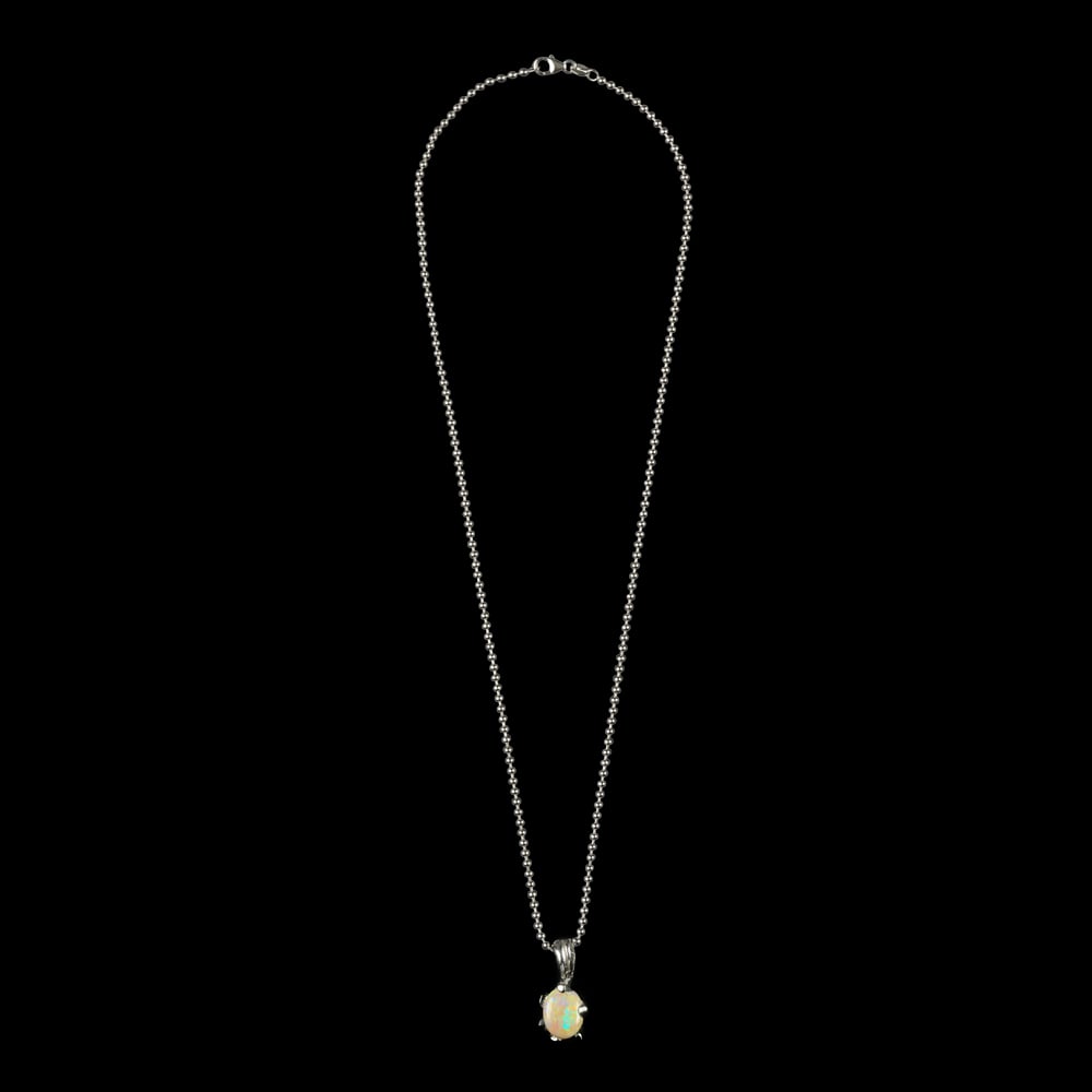 Image of WHITE OPAL SOLITUDE NECKLACE 