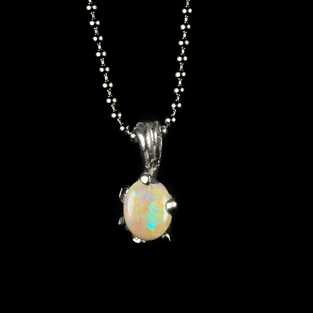 Image of WHITE OPAL SOLITUDE NECKLACE 