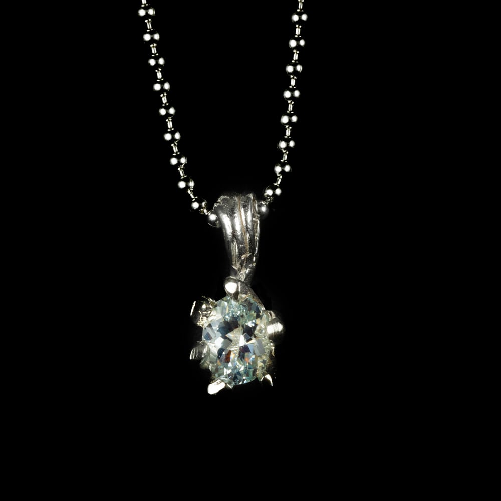 Image of AQUAMARINE SOLITUDE NECKLACE 