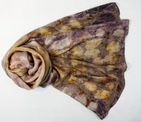 Image 1 of Leaves are Jewels - ecoprint and botanical dyed silk scarf