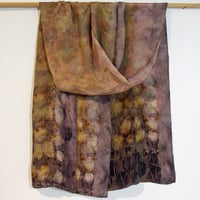 Image 3 of Leaves are Jewels - ecoprint and botanical dyed silk scarf