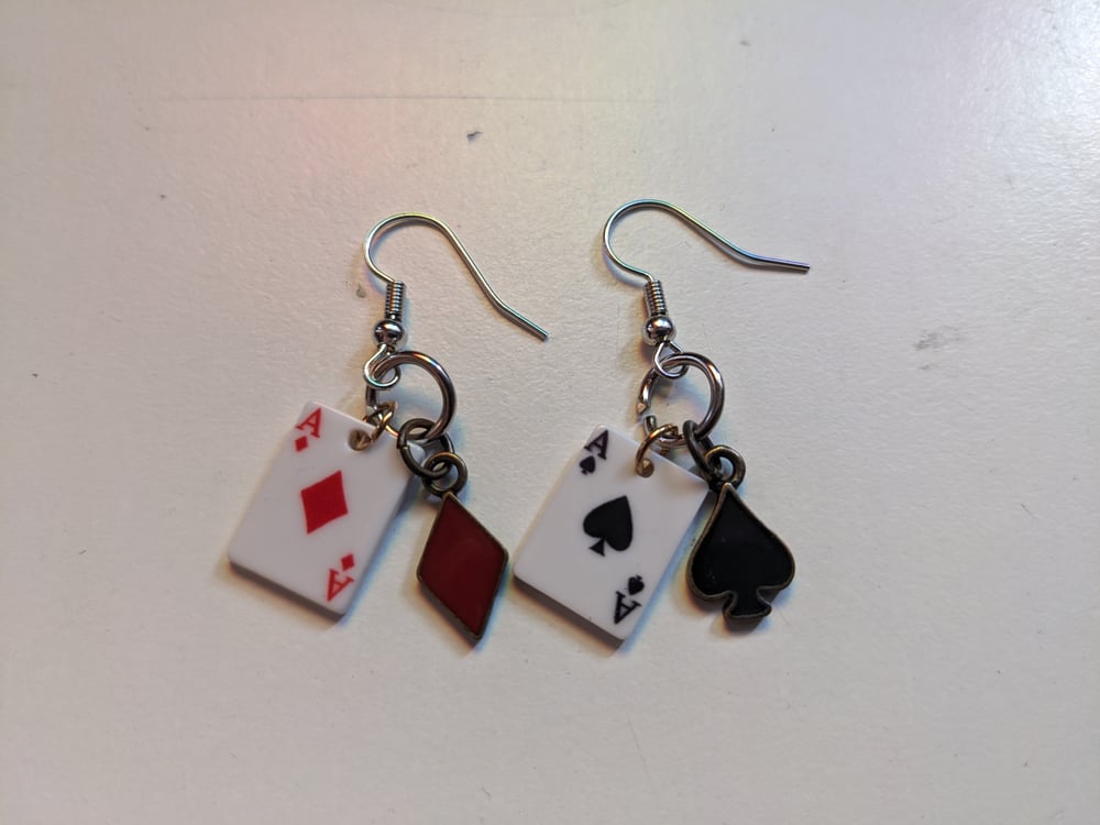 Image of Playing Cards Earrings | Wonderland Collection