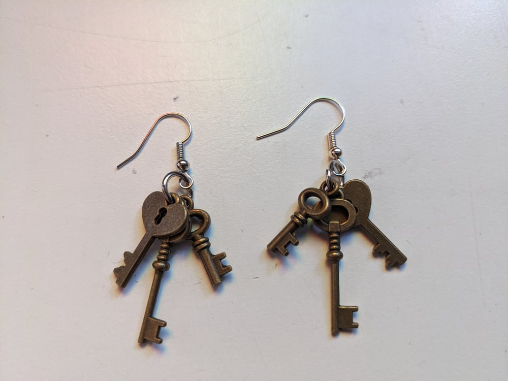 Image of Ring of Keys Earrings | Wonderland Collection