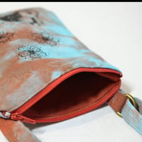 Image 2 of Butterfly turquoise and rust - shoulder bag for phone