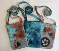 Image 5 of Sleeping Bear - turquoise and rust - shoulder bag for phone