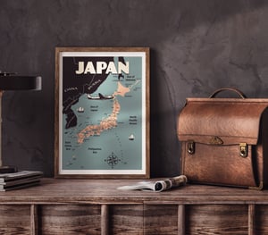 Image of Vintage poster Japan Map - Fine Art Print