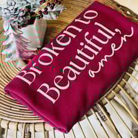 Image 2 of Broken to Beautiful, AMEN - Cranberry