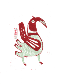 Image 2 of Linogravure Oiseau 1