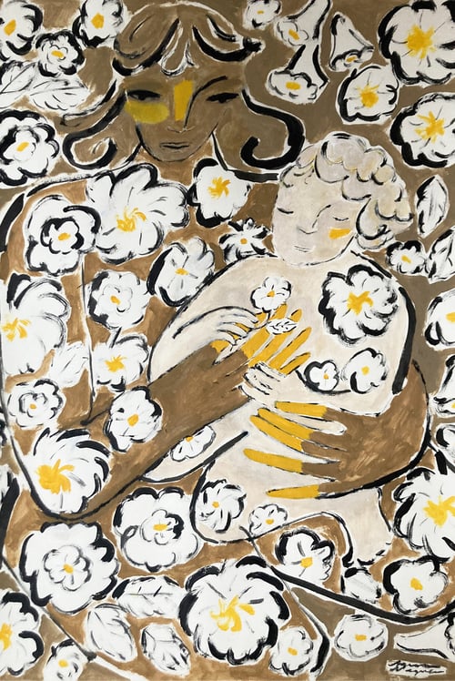 Image of Original painting 'Garden spirit with a Child'