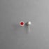 5.5mm Silver Dot Studs in Red Image 2