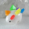 White "Kawaii" Colorful Stegosaurus