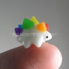 White "Kawaii" Colorful Stegosaurus