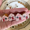 Tiny Red Dotty Ceramic House Decoration
