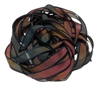 Image 4 of 1PC. UTOPIA 42" hand dyed wrist wrap bracelet silk ribbon/by COLOR KISSED SILK