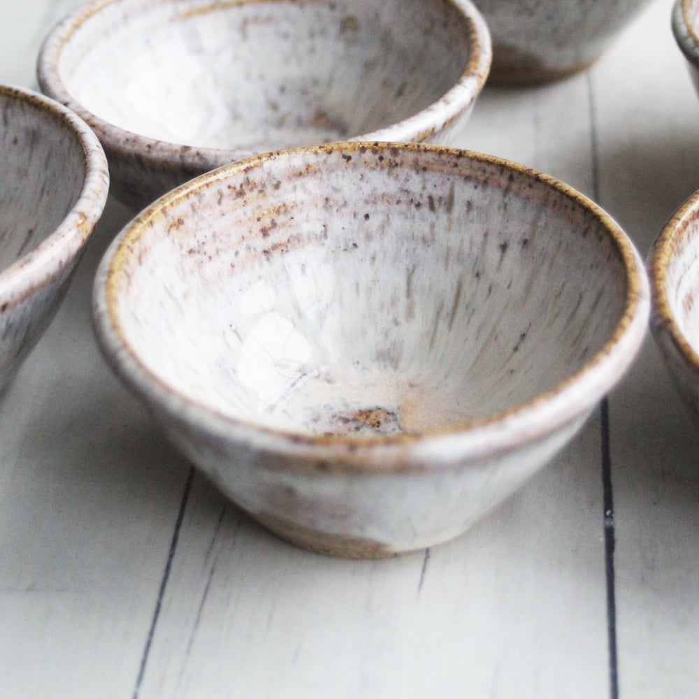Andover Pottery — Three Rustic Prep Bowls in Toasted Marshmallow Glaze,  Handcrafted Small Bowls, Made in the USA