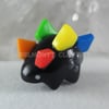 Black "Kawaii" Colorful Stegosaurus