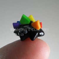 Image 2 of Black "Kawaii" Colorful Stegosaurus