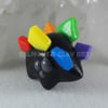 Black "Kawaii" Colorful Stegosaurus