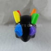 Black "Kawaii" Colorful Stegosaurus
