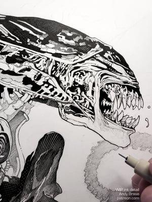 Image of <font color="yellow">*NEW</font> ALIEN: Pencil to INK Process (Available NOW)- Original Art Display