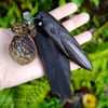 Avalonian Bog Oak Crow Amulet (DAM572)