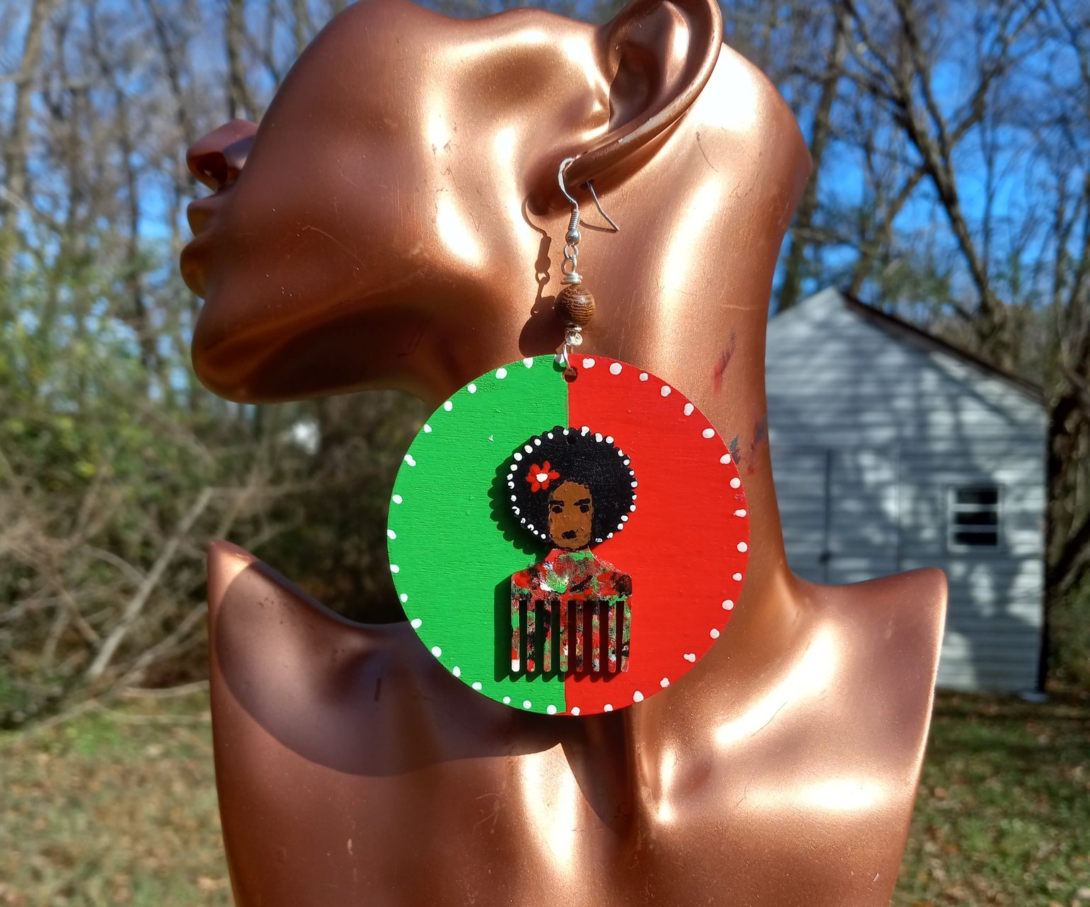 Image of Afro Pick Earrings 