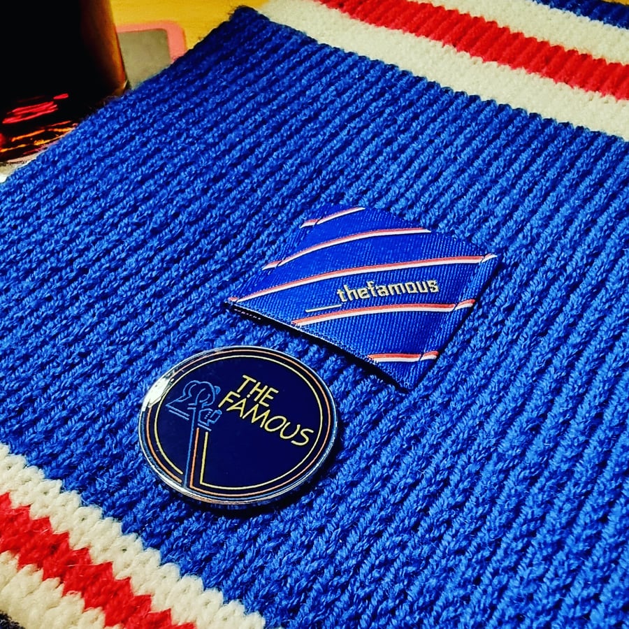 Image of Famous Alive and Kicking Pin - FREE P&P