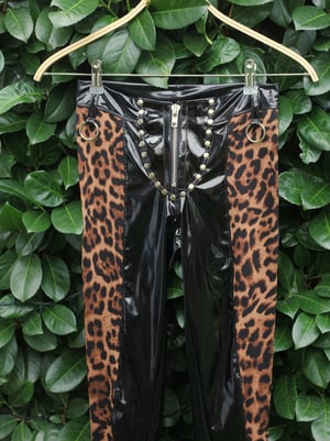 Image of SAMPLE SALE - Kultchen Heavy Zipper Wildcat Pants in brown with rivets (Size XS)
