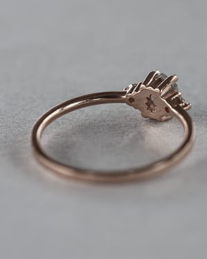 Image of 18ct Rose gold,  Hexagonal ice diamond Trilogy ring (LON218)