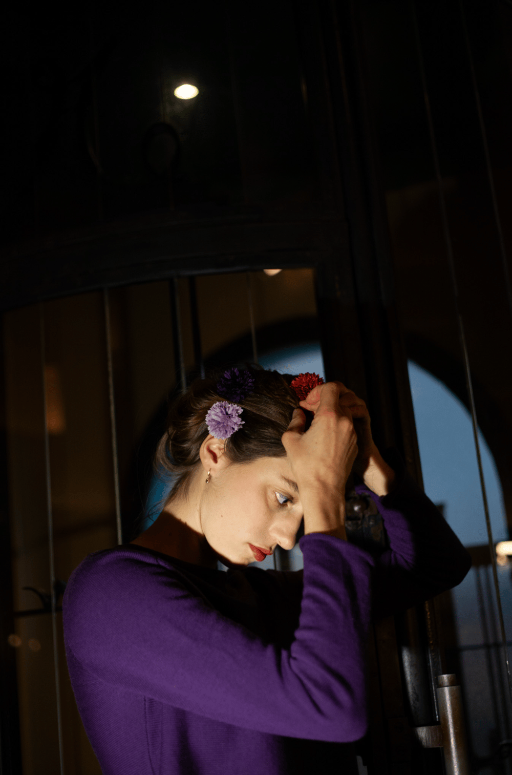 Image of Barrette Pompon Teinture naturelle