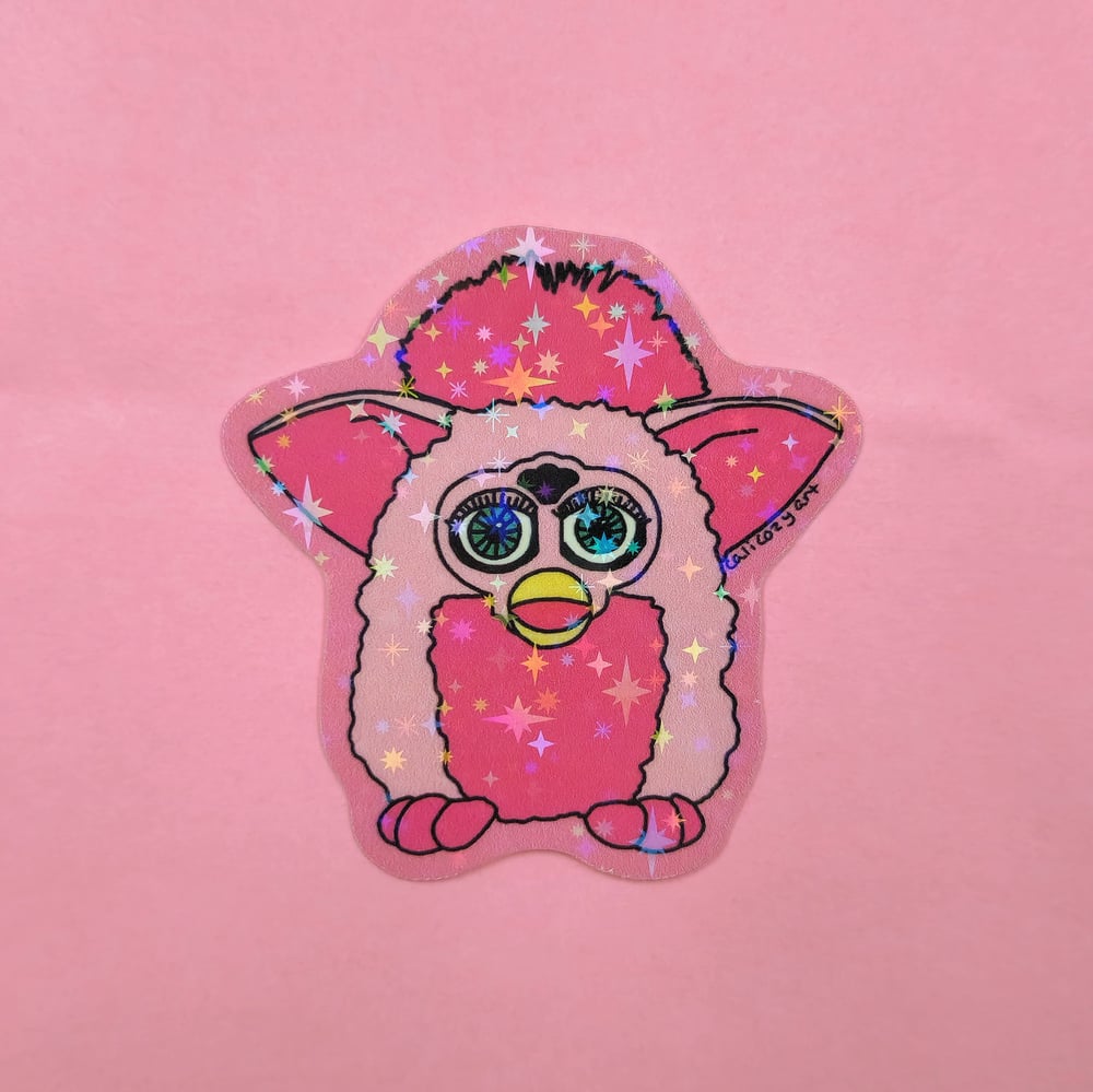 Image of Pink Flamingo Furby Sticker