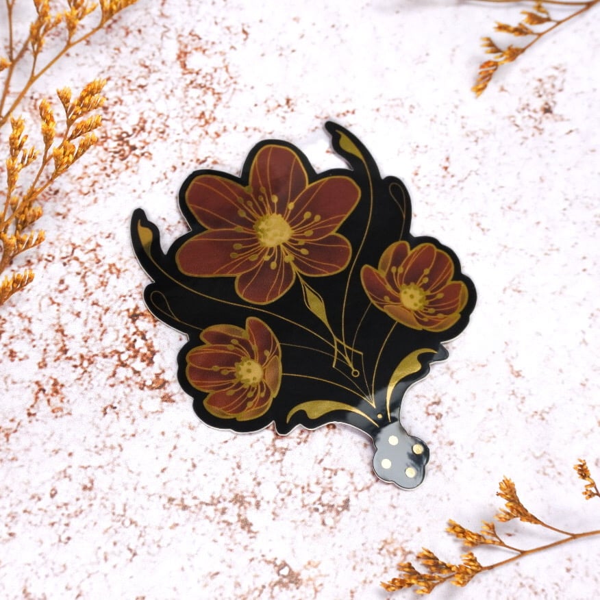 Image of Sticker Fleur Marron