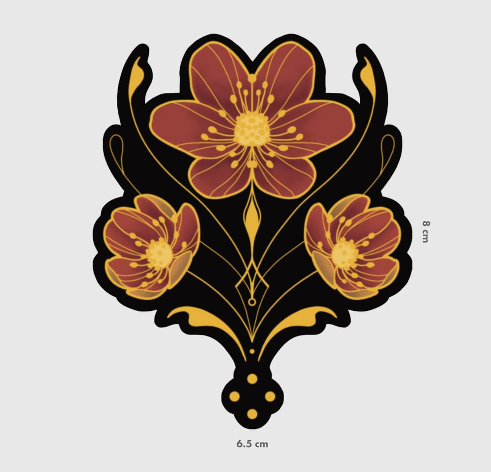 Image of Sticker Fleur Marron
