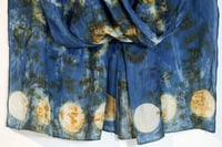 Image 3 of Moon on water - indigo and rust silk scarf